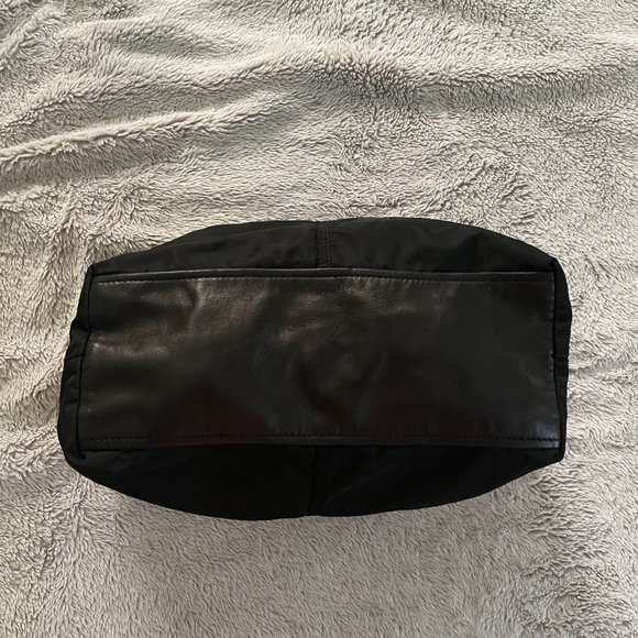 PRADA: Black, Tessuto Nylon & Leather Logo Hobo/Shoulder Bag (sv) - Picture 7 of 14